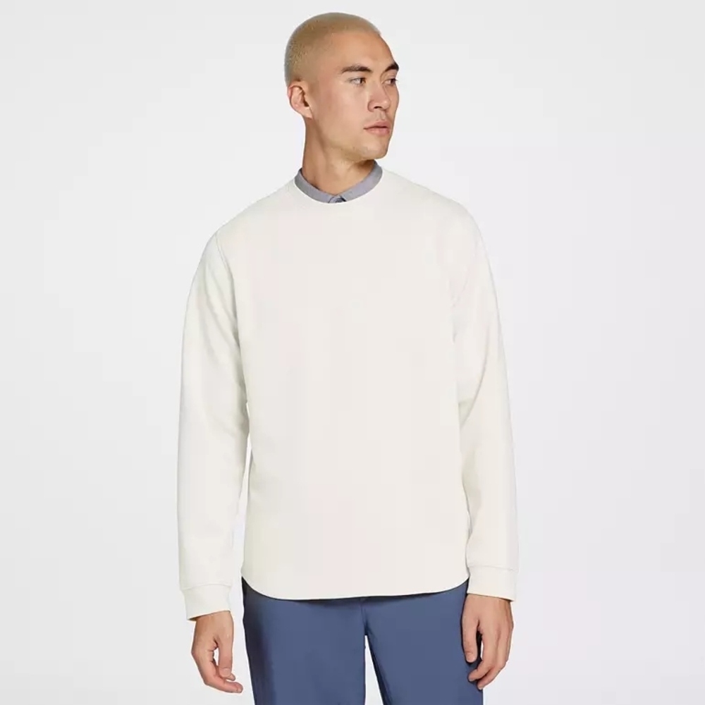 VRST Men's Pinnacle Fleece Crewneck Golf Pullover Cream Size XL NWOT
